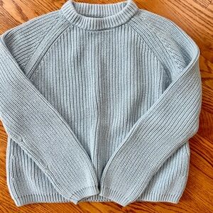 Quince 100% Cotton Fisherman Sweater Light Blue